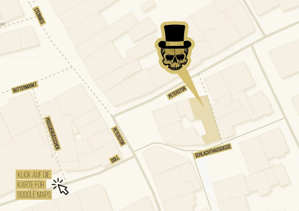 Bild einer Karte mit Markierung des Studios Goldene Nadel Tattoo- & Piercing Art Fulda